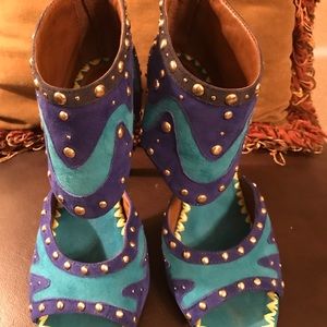 Statement suede studded heels